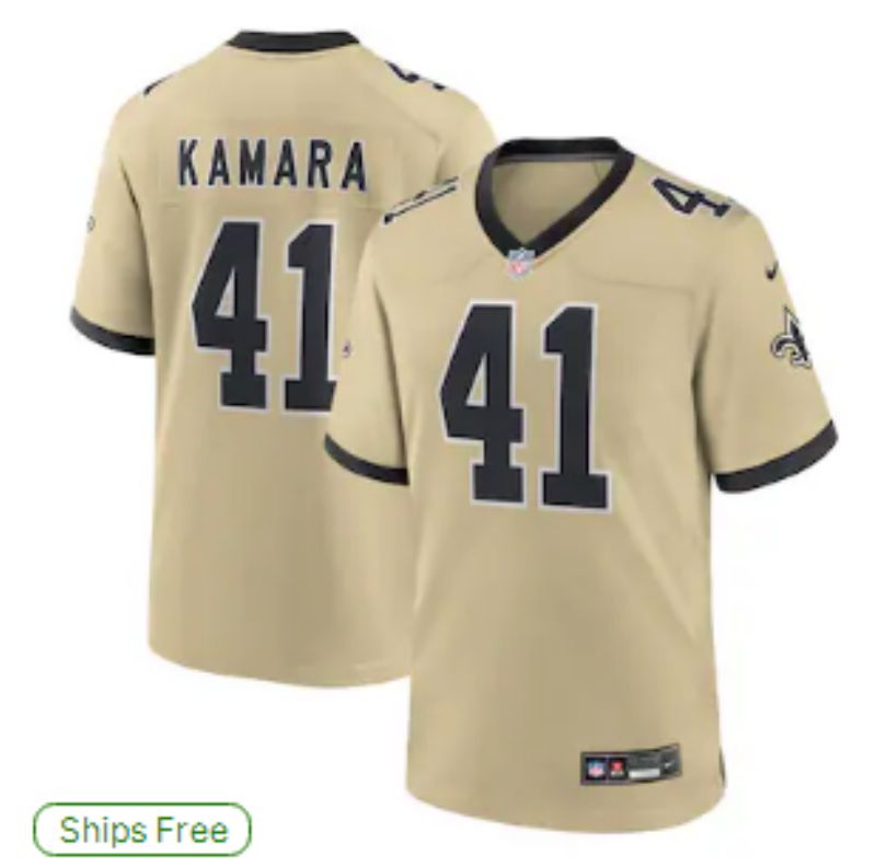 Men 2025 New Orleans Saints 41 Kamara Yellow Limited NFL Jersey style 01